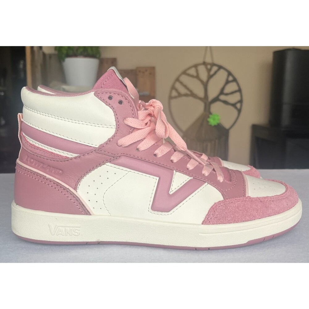 Vans Lowland Mid Shoe Mens 8.5 Pink Ivory JMP Womens 10 Skater Sneaker Lifestyle